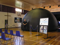Dome set up for presentation to parents